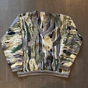 Vintage Coogi XL 3D Knit Multicolor Sweater 90s Made in Australia